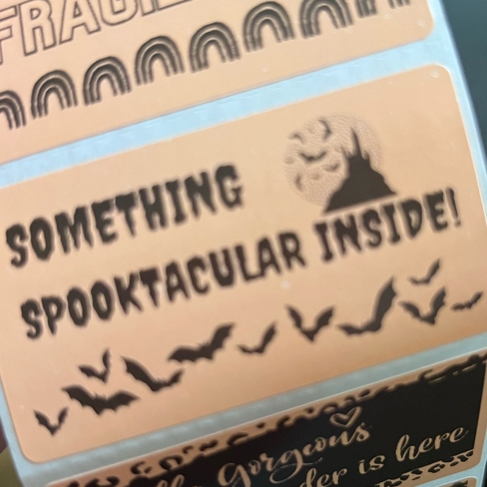 Something spooky inside shipping stickers  25